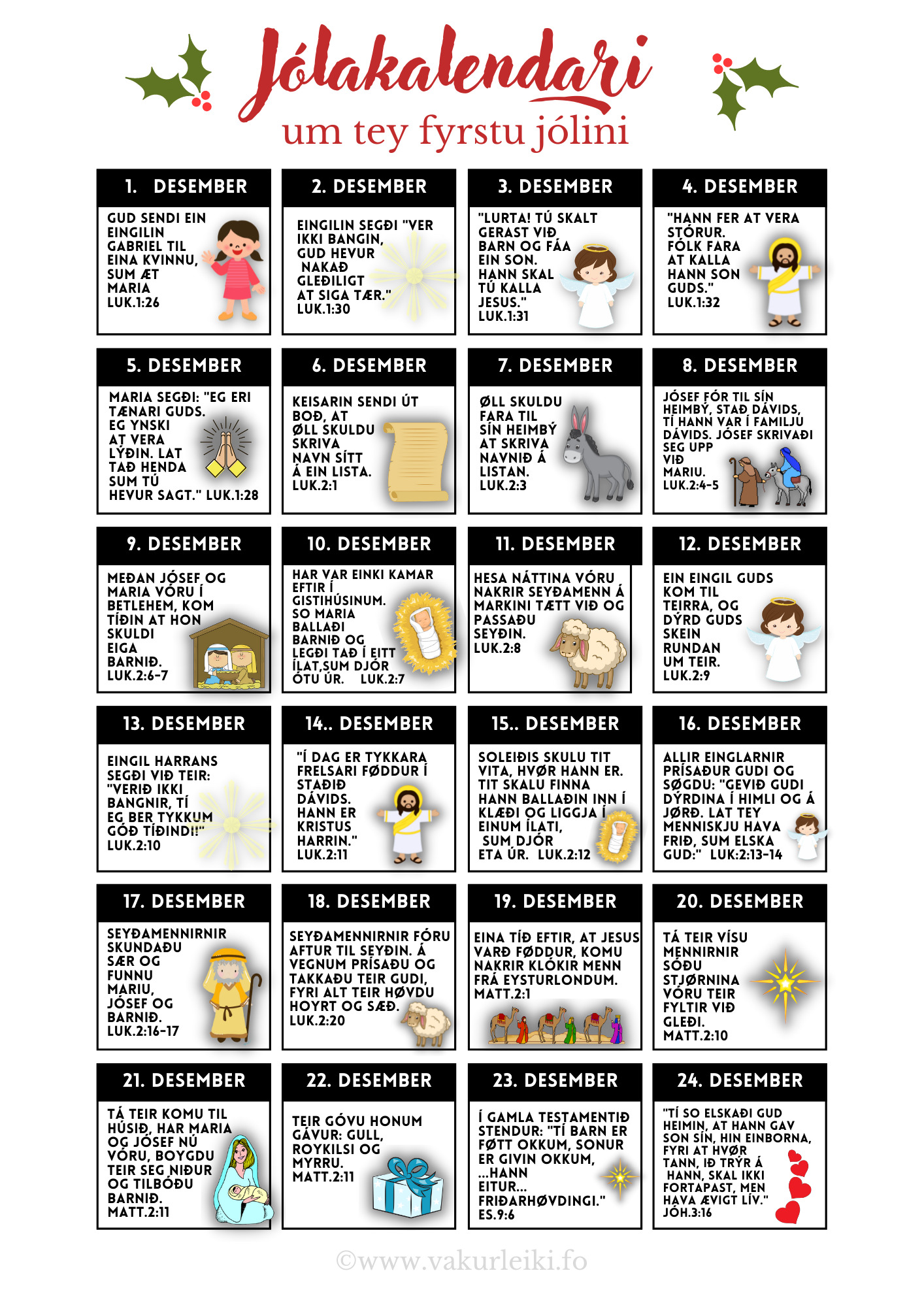 vers Jóla kalendari